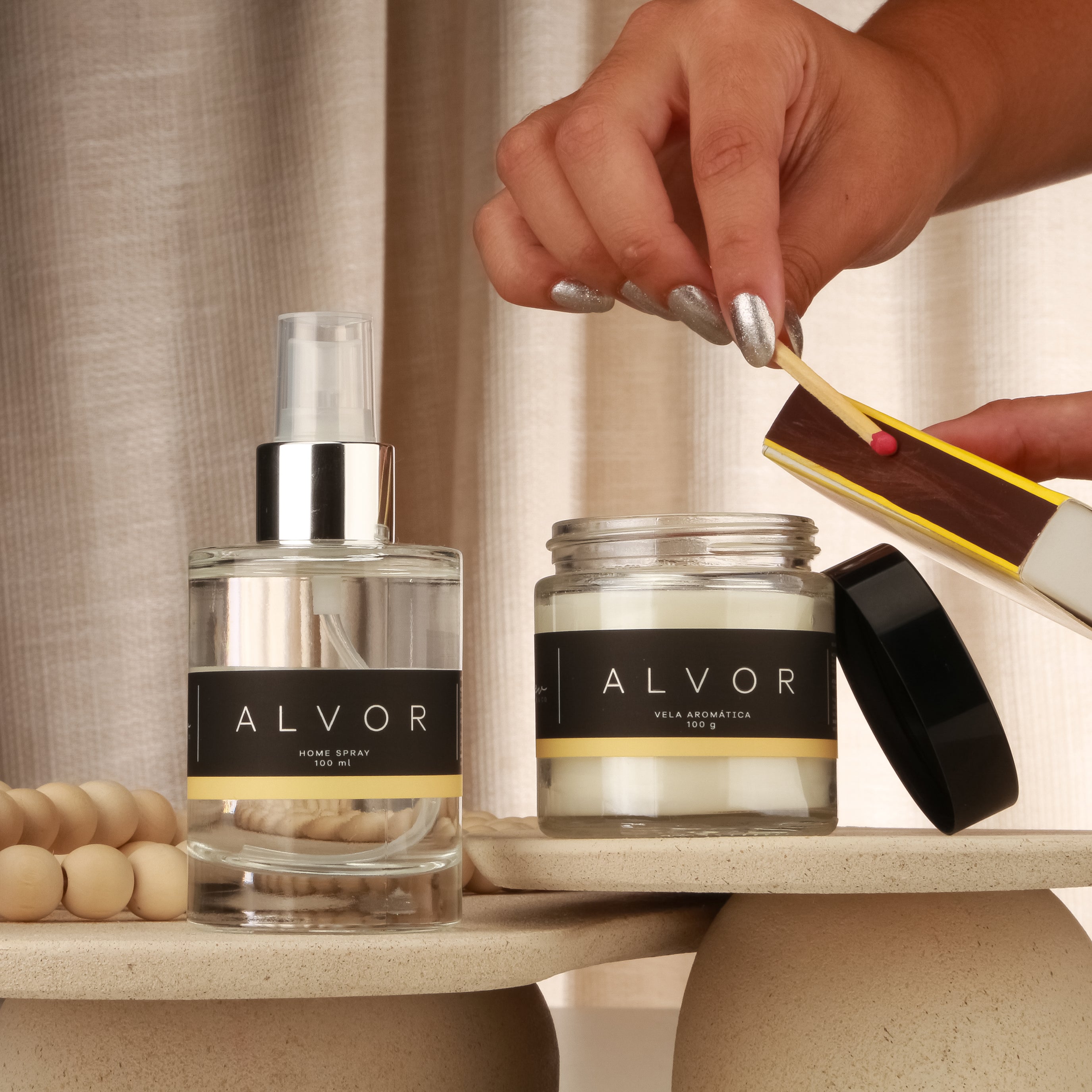 Kit Home Spray + Vela Aromática - Linha Alvor - Pera