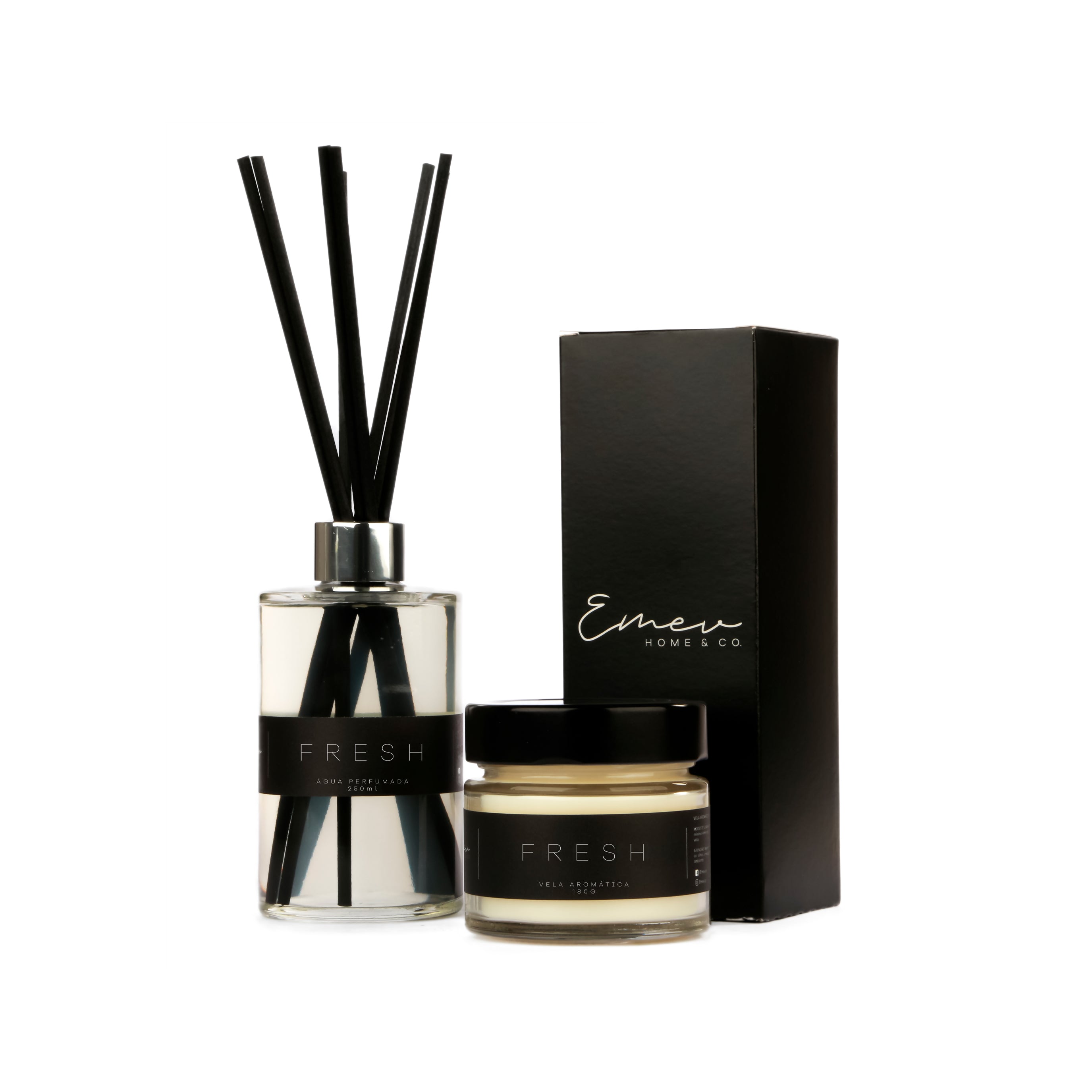 Kit Difusor de Ambiente + Vela Aromática - Linha Fresh