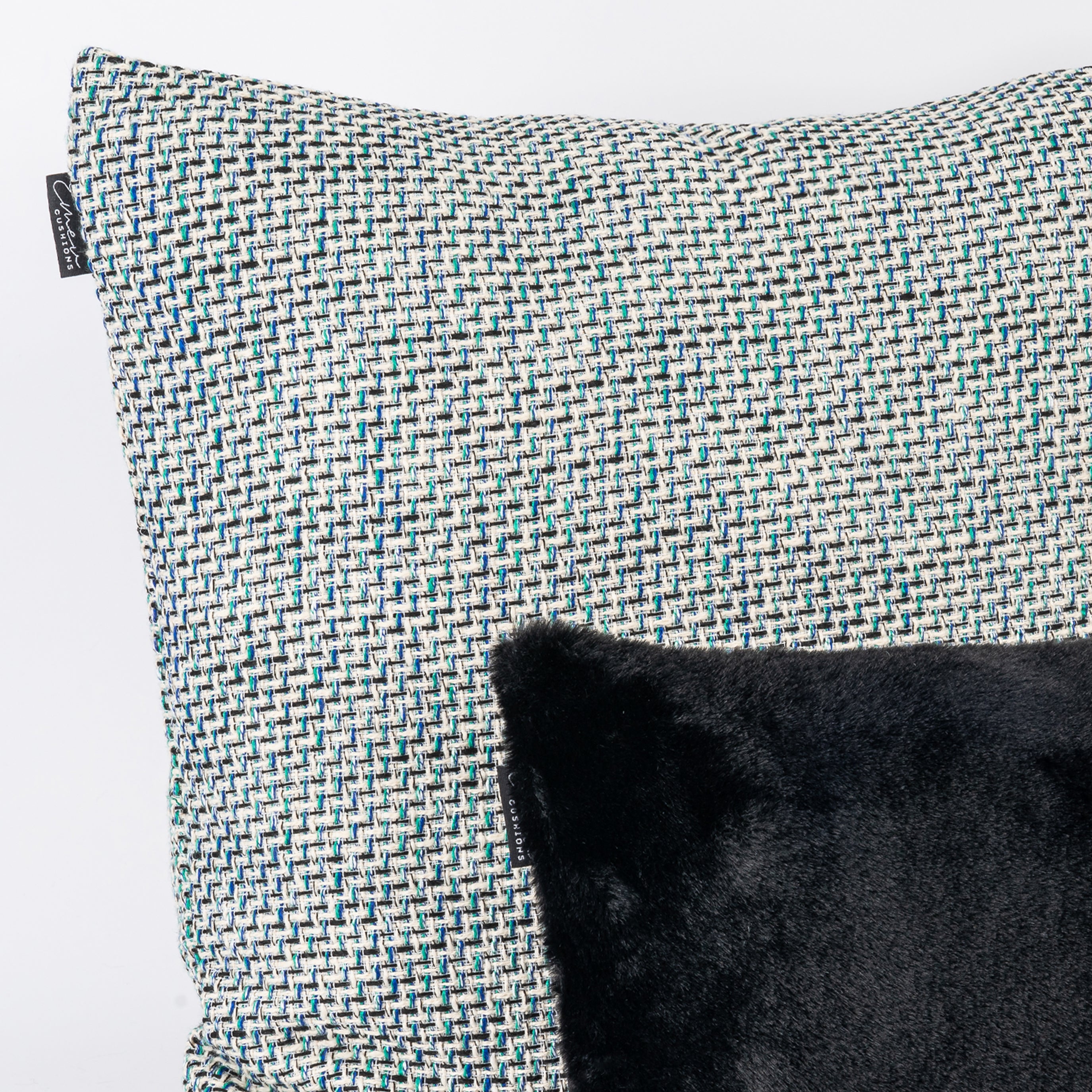 Kit Capa de Almofada Tweed + Plush Black Mini