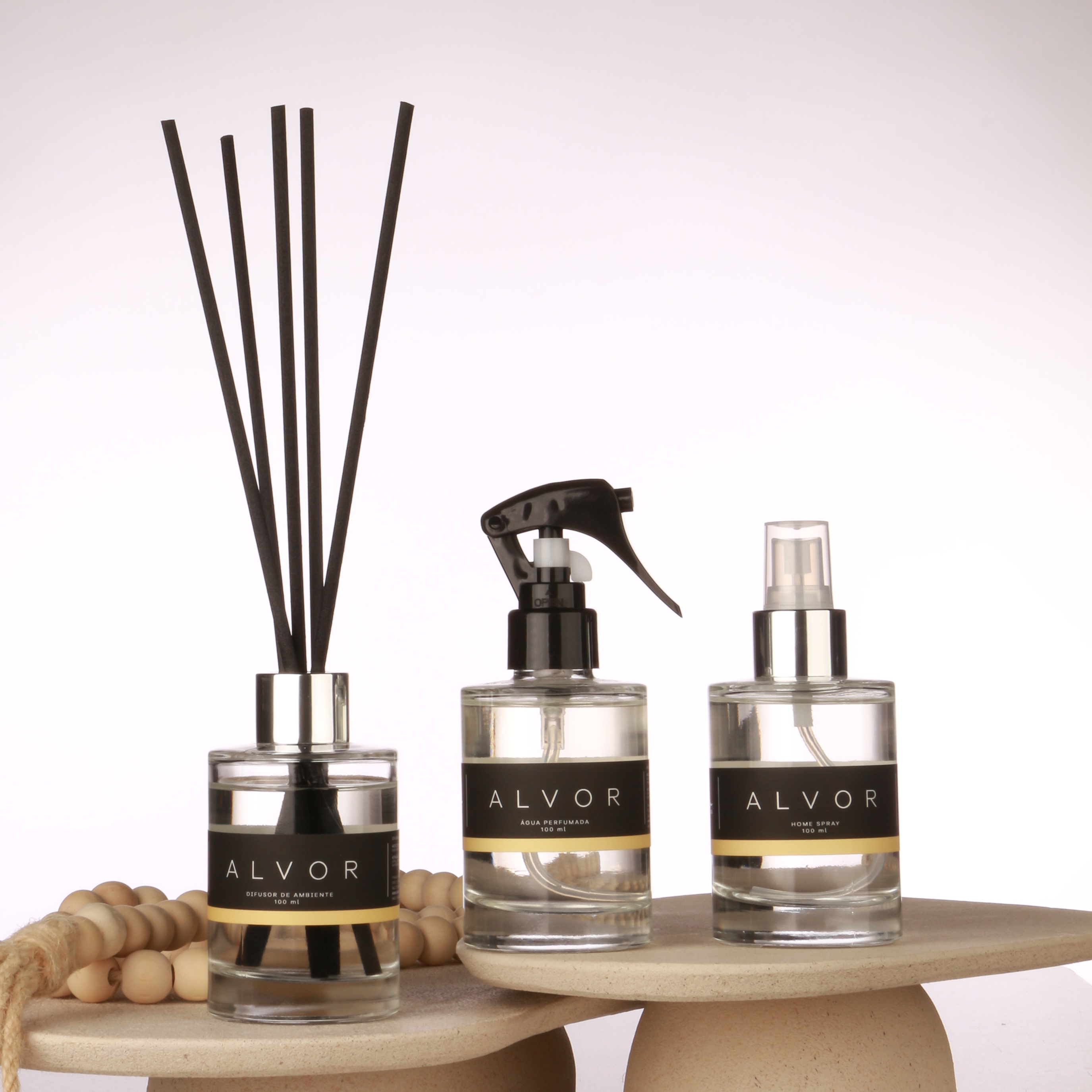 Kit Home Spray + Difusor de Ambiente + Água Perfumada - Linha Alvor - Pera