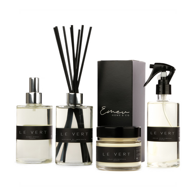 Kit Home Spray + Difusor de Ambiente + Água Perfumada + Vela Aromática - Linha Le Vert