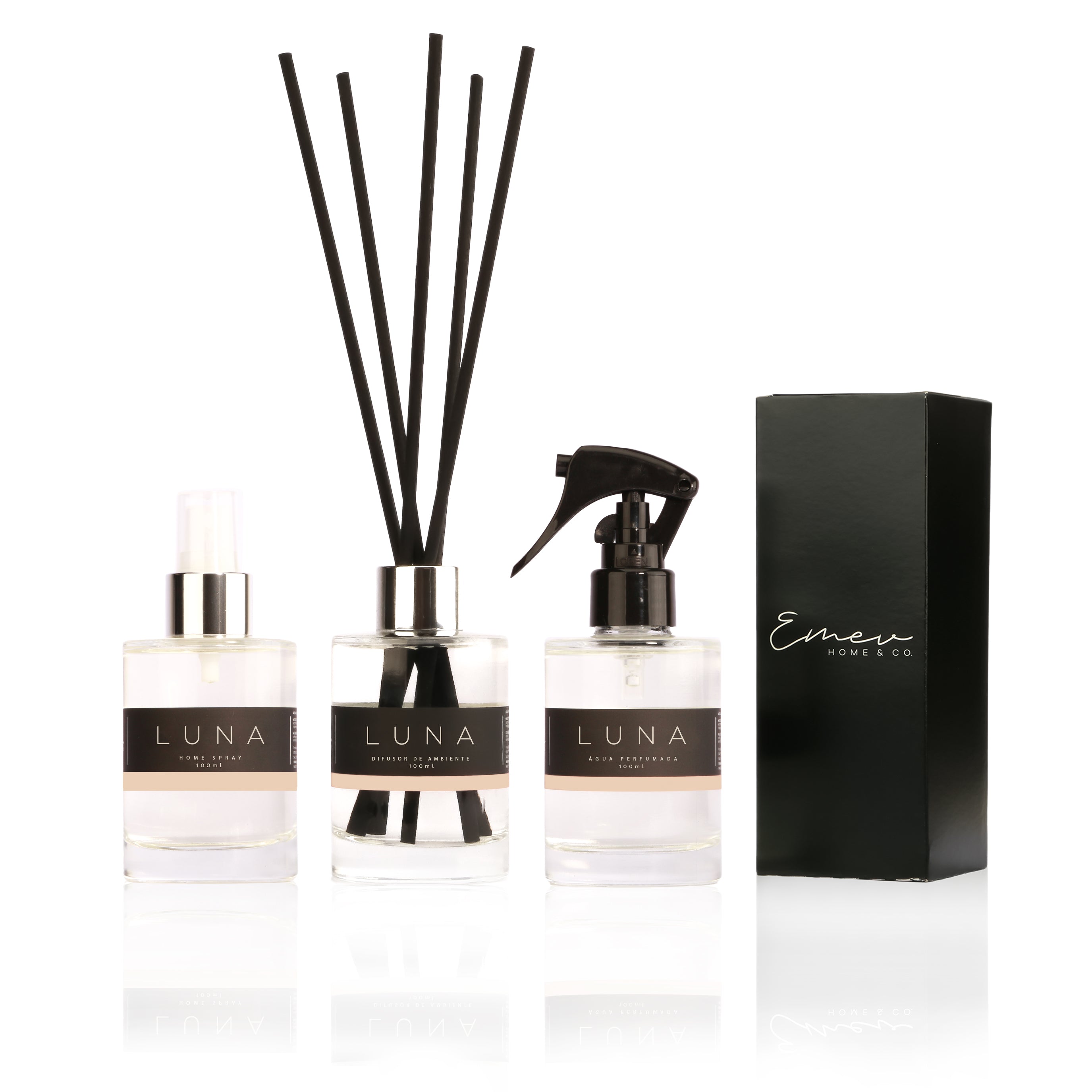Kit Home Spray + Difusor de Ambiente+ Água Perfumada - Linha Luna