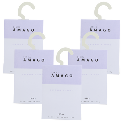 Kit Sachê Perfumado - Linha Âmago - Amadeirado - 5 Unidades - 20g