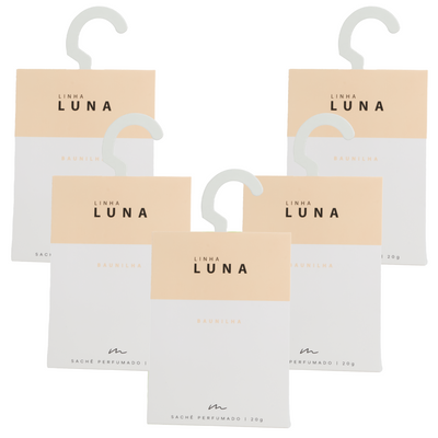 Kit Sachê Perfumado - Linha Luna - Baunilha - 5 Unidades- 20g