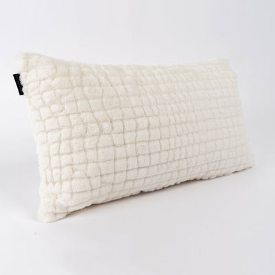 kit Capa de Almofada Pelúcia Off White Mini + Pelúcia Off White